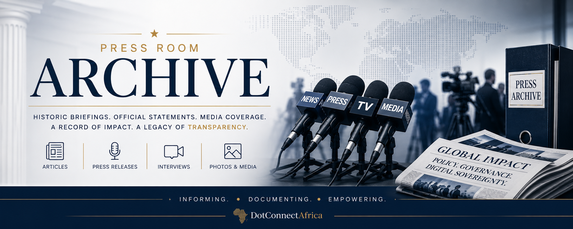 Press archives 1, and archives 2, you will find published documents in the past. This includes our newsletters, campaign letters, key communications, messages, and other news items relevant to dotconnectafrica.org